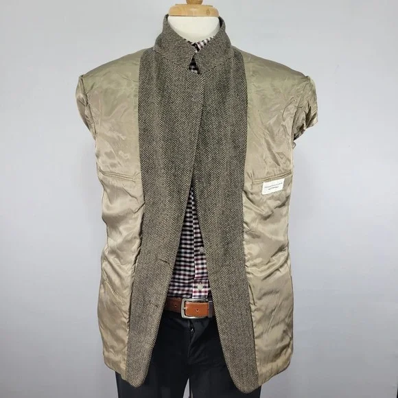 Peterborough Row Men's‎ Sport Coat Blazer Two Button Herringbone Soft Wool 40R